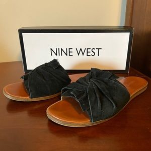 Black velvety slides